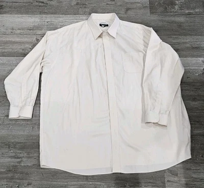 Camisa de vestir para hombre 19-35 crema manga larga abotonada ajuste tradicional Jos A Bank Foto 1 de 4