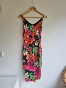 Y2K Vintage Karen Millen Floral Bodycon Dress 6 - Picture 1 of 6