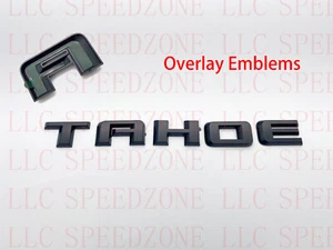 Superposición ONE puerta trasera negra mate Tahoe LT emblema ajuste 2021+ Chevrolet Tahoe - Imagen 1 de 4