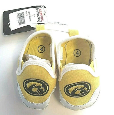Baby Cloth Slip-on Infant Shoes Iowa Hawkeyes NCAA Logo Campus Footnotes  - Image 1 of 4
