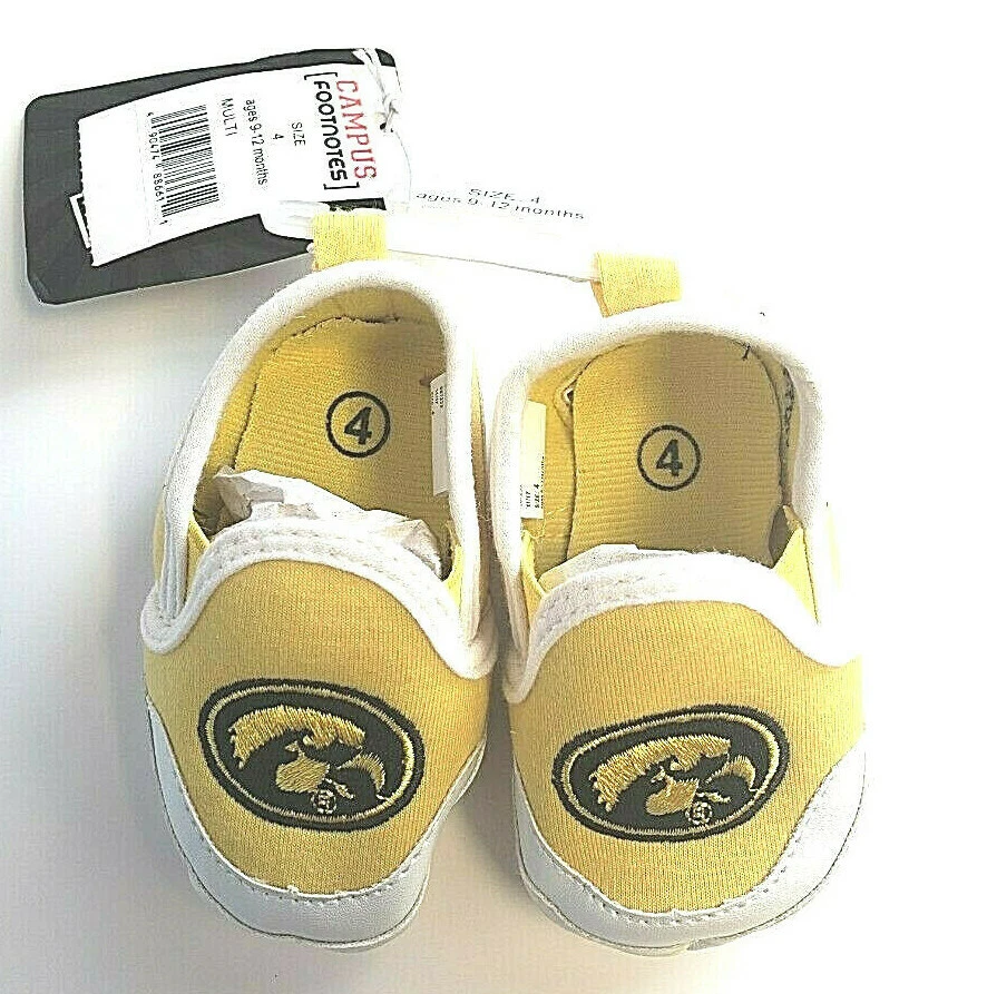 Baby Cloth Slip-on Infant Shoes Iowa Hawkeyes NCAA Logo Campus Footnotes  - Image 1 of 4