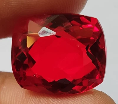 AAA+ Flawless Red Topaz 22.75 Ct. cushion Cut Loose Gemstone Gift for Women/Her - Image 1 of 4