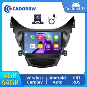 4+64GB Android 13 Car Stereo Radio Carplay GPS DSP For Hyundai Elantra 2011-2013 - Picture 1 of 23