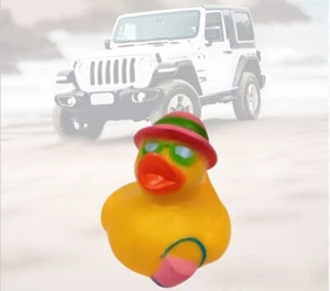 Yellow Beach Sand Bucket Rubber Duck Jeep Ducking 2"  Jeep Cruising Summer Decor - Picture 1 of 5