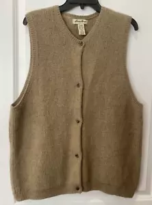 Vintage Eddie Bauer Pullover Weste Damen XXL Alpaka Wolle 90er Academia Khaki Klassiker - Bild 1 von 8