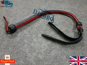 Genuine Handmade Cowhide Leather Flogger 3 Feet Bullwhip Two Spanking Tails Whip - Picture 1 of 8