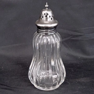 English Silverplate and Glass Sugar Shaker Circa 1930 - Picture 1 of 5
