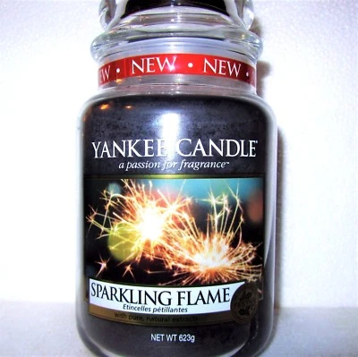 Yankee Candle ~ SPARKLING FLAME ~ Grande 22 oz. ~ Europeo ~ ETIQUETA BLANCA ~ NUEVO Foto 1 de 4