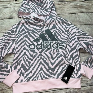 Adidas Youth Pink Girls Hoodie Hooded Sweatshirt NEW - Picture 1 of 1
