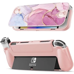 Flip Case for Nintendo Switch OLED Model Slim Protective Soft TPU Shell Cover - Picture 1 of 18