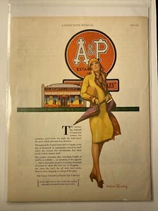 Vintage 1929 A&P Grocery Food Store Kitchen Bradshaw Crandell Art 20's Print Ad - Picture 1 of 6