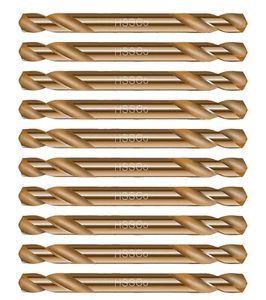 Juego de brocas de cobalto HSS de 1/8" pulgada cuerpo rechoncho de doble extremo para metal de acero-10 piezas - Imagen 1 de 8
