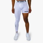One Leg Compression Tights (White) - For Basketball, Football & Lacrosse