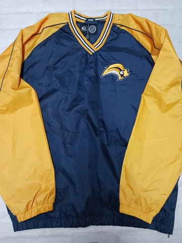 G-III NHL Buffalo Sabres Rain Sweater in Blue & Yellow Size L Cover