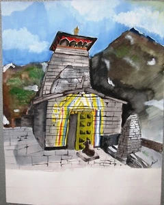set 5 panch kedar kedarnath paintings shiv shiva temple hindu himalaya Shankar - Picture 1 of 8