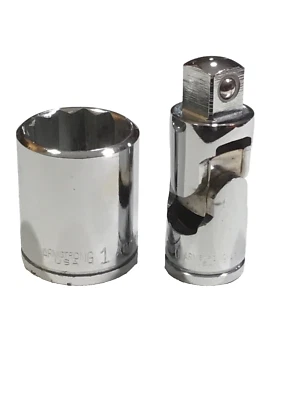 Armstrong Tools 2 Piece 1/2” Drive Swivel Joint & 1” Shallow Socket ST1232 S140 - Image 1 of 4