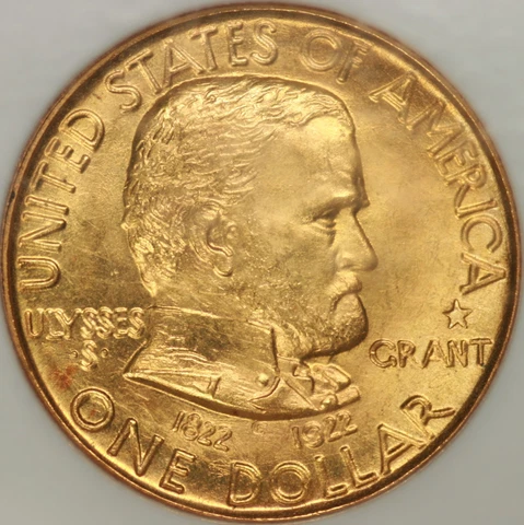 1922 Grant With Star Commem Gold $1 NGC MS65 CAC Cover