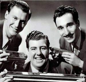 1953 Vintage Photo Jerry Murad's Harmonicats Band members Don Les and Al Fiore - Picture 1 of 2