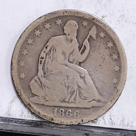 1866-S Liberty Seated Half Dollar - With Motto - VG (#46793) Cover