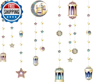 6 String Ramadan Decoration Set Ramadan Mubarak Garland EID Home Hanging Decorat - Picture 1 of 9