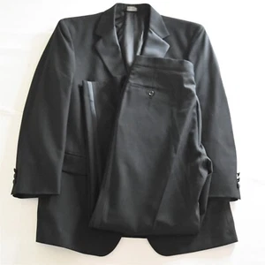 Jos A Bank 42R 33x30 Black 100% Wool Mens Tux Tuxedo Formal Suit - Picture 1 of 24