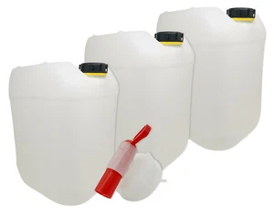 3x 20 Liter Set Wasserkanister Natur + Ausgießhahn DIN 61 Premium Kanister  - Bild 1 von 3