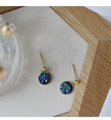 925 Silver Starry Sky Lab-Created Zircon Earrings/Minimalist Hypoallergenic - Image 1 of 3