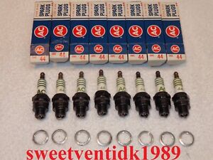 ‘NOS’...AC-44 Spark Plugs ‘4 equal Green Rings’..... MADE IN USA.....GM 1559492