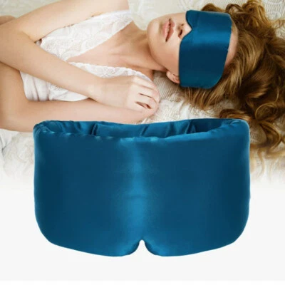 Luxury Silk Eye Mask Cover Soft Sleeping Travel Relax Bed Blindfold Holiday UK - Image 1 of 4