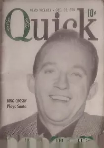 Bing Crosby Play Santa Quick News Weekly Christmas 1950 Vintage - Imagen 1 de 2
