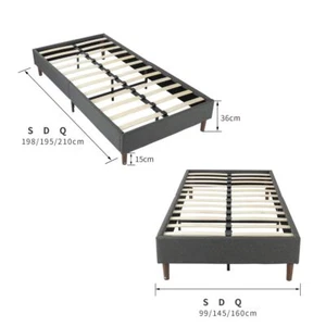 Velvet Blue Bed Frame – Double - Picture 1 of 12