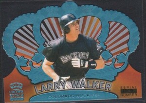 2000 PACIFIC CROWN ROYALE PLATINUM BLUE PARALLEL #49 LARRY WALKER ROCKIES SP#/75