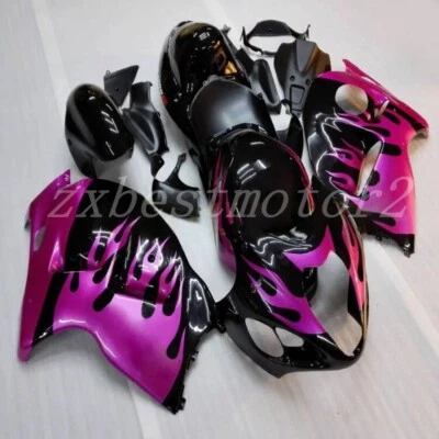 Kit de carenado de llama rosa para Suzuki Hayabusa GSXR1300R 1997-07 juego de carrocería negro Foto 1 de 4