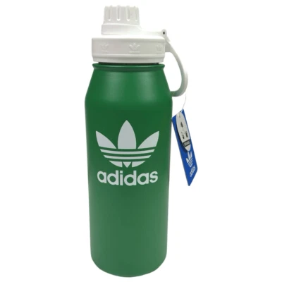 Adidas Steel Metal Bottle 1L Green / White Stainless Steel 24hr Cold / 12hr Hot - Image 1 of 3