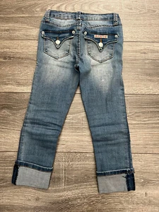 Hudson Girls Jeans Size 6x Medium Wash Cuffed Hem - Picture 1 of 13