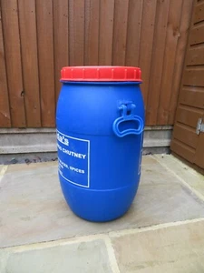 Plastic Barrel Red Screw Top Lid Water Butt Storage Barrel Feed Bin 35L - Picture 1 of 9