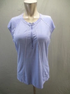 Athleta Größe L Damen blau 1/2-Reißverschluss Rundhalsausschnitt ärmellos sportlich Sporttop 974 - Bild 1 von 9