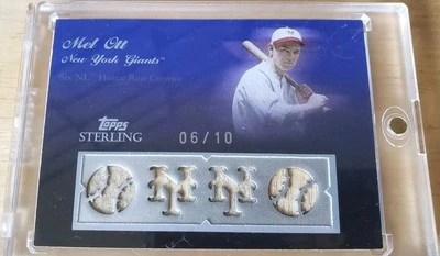 2008 Topps Sterling Mel Ott HOF New York Giants *2 Jersey 2 Bat Card #/10 *NM - Image 1 of 3