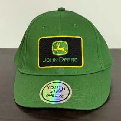 YOUTH John Deere Patch Hat Green Adjustable Baseball Cap NEW with Tags! - Image 1 of 4