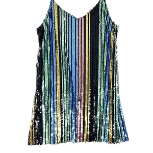 Show Me Your MuMu Vivian M Vestido Sin Mangas Lentejuelas Arco Iris Cóctel Fiesta Nuevo con Etiquetas - Imagen 1 de 10
