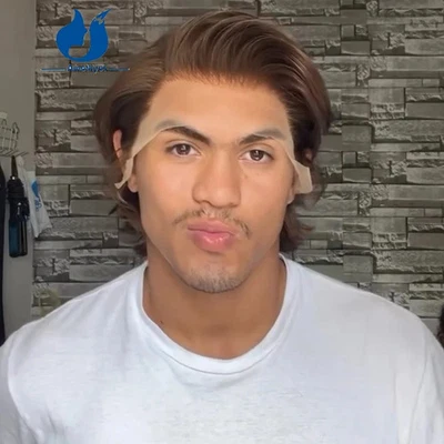 Medium Brown Wave Short Pixie Cut Bob Wig for Men Prestyled Full Lace Male Wigs - Image 1 of 4