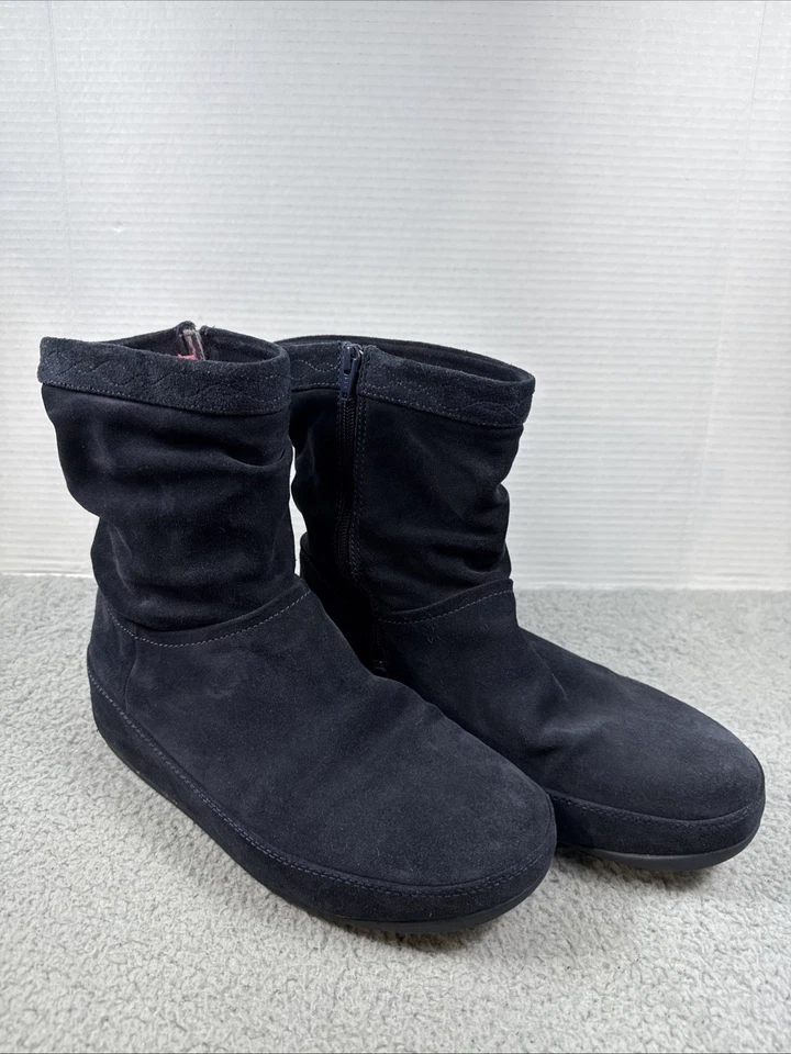 Botín al tobillo de gamuza FItflop con tabla oscilante, bota para mujer talla 11 azul marino 468-097 😍 Foto 1 de 4