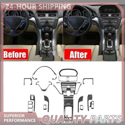 27PCS Real Carbon Fiber Full Kits Interior Cover Trim Set For Acura TL 2009-2014 - Image 1 of 4