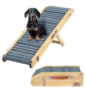 Adjustable Heights Dog Pet Ramp Foldable Stairs Non-Slip Ramp for Bed Sofa Car - Picture 1 of 4