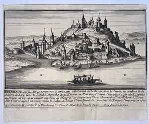 BELGRADE SERBIA 1705 SANSON / MORTIER ANTIQUE VIEW 18TH CENTURY - Picture 1 of 3