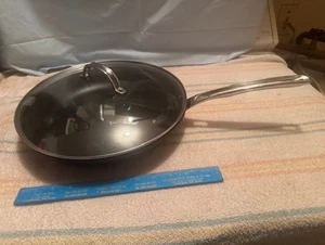 NEW FABULOUS VIKING ALUMINUM HARD ANODIZED 12" FRY PAN W/ LID - 500* DEGREE OVEN - Picture 1 of 10