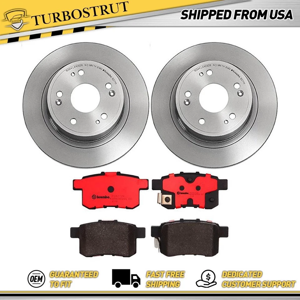 Kit de pastillas de freno rotores de freno traseros Brembo Prime para Acura TSX 2009-2014 Foto 1 de 4