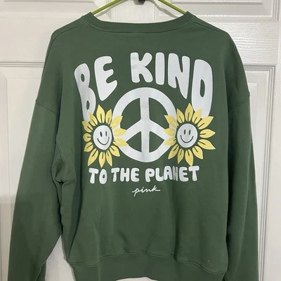 Victoria’s Secret ROSA Mujer’s Be Kind To The Planet Sudadera Verde Mediana Foto 1 de 4