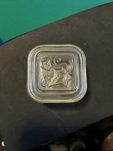 Vintage Hazel Atlas Glass Refrigerator Dish Ivy Leaf Pattern Small 4”x4” 8 Oz - Picture 1 of 4
