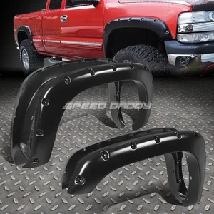FOR 99-06 SIERRA 78.7"/97.6" BED 3" TEXTURED POCKET-RIVETED WHEEL FENDER FLARES - Picture 1 of 6